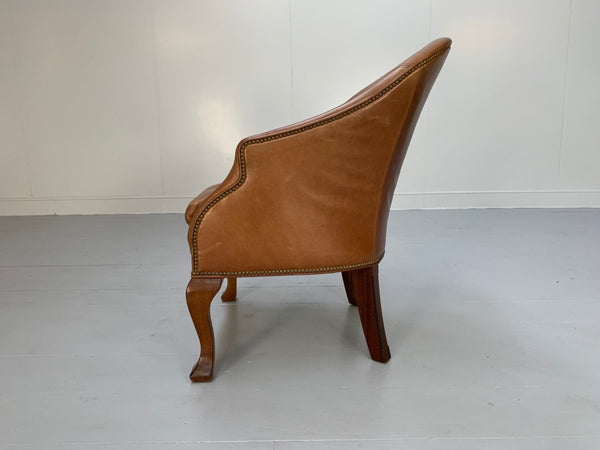 Ralph Lauren Beldon Armchair - In Tan Brown Saddle Leather @ REHAUS