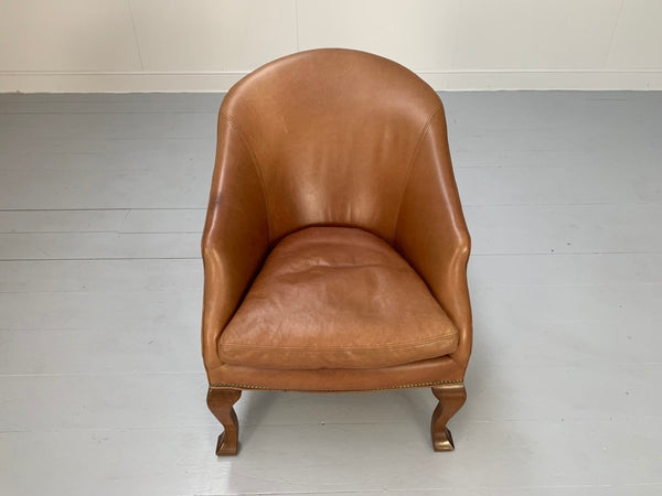 Ralph Lauren Beldon Armchair - In Tan Brown Saddle Leather @ REHAUS