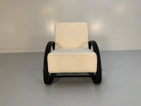 Ralph Lauren Hudson Street Lounge Chair Armchair - In Pale - Linen and Blackened - Metalwork @ REHAUS
