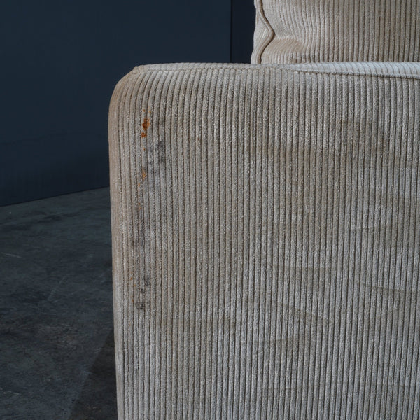 Roche Bobois Cream Cord Armchair and Footstool @ REHAUS