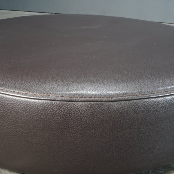 Roche Bobois Solstice Leather Ottoman in Dark Chocolate by Philippe Bouix @ REHAUS