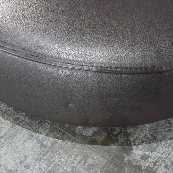 Roche Bobois Solstice Leather Ottoman in Dark Chocolate by Philippe Bouix @ REHAUS