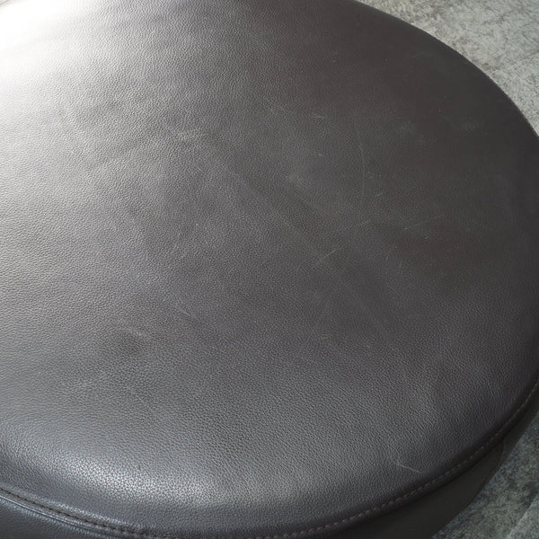Roche Bobois Solstice Leather Ottoman in Dark Chocolate by Philippe Bouix @ REHAUS