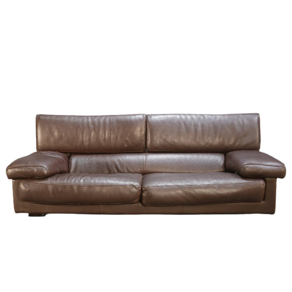 Roche Bobois Three Seater Brown Leather Sofa @ REHAUS