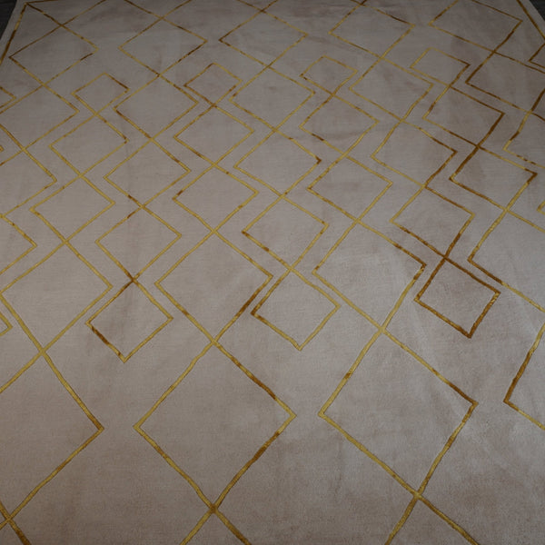 Rowan Cream and Gold Diamond Rug @ REHAUS