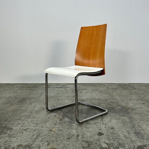 Swing Walnut and Leather Chairs by Calligaris, Set of Eight @ REHAUS
