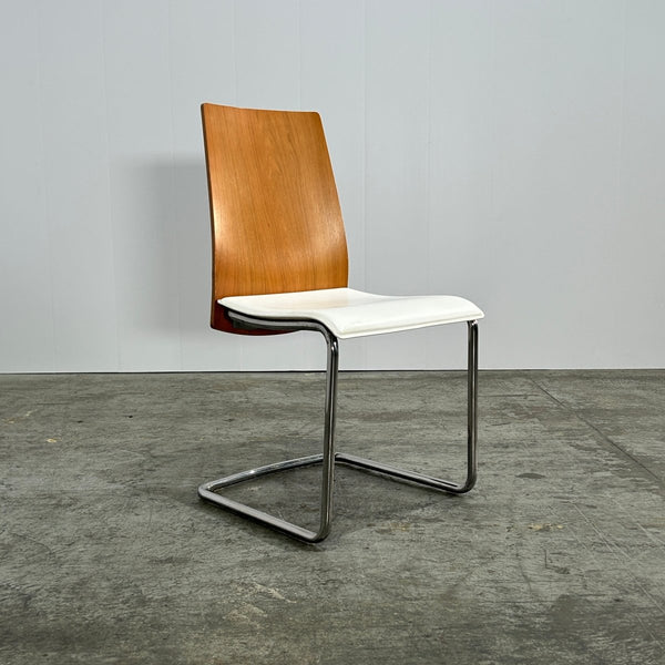 Swing Walnut and Leather Chairs by Calligaris, Set of Eight @ REHAUS