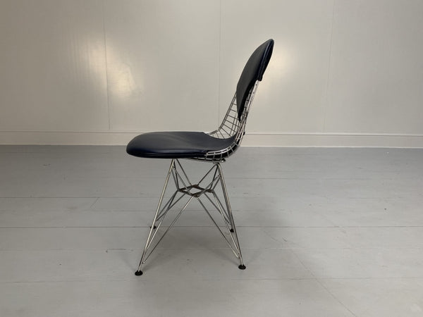 Vitra Eames DKR - 2 Bikini Chairs - In Navy Blue Premium Leather, Set of 6 @ REHAUS