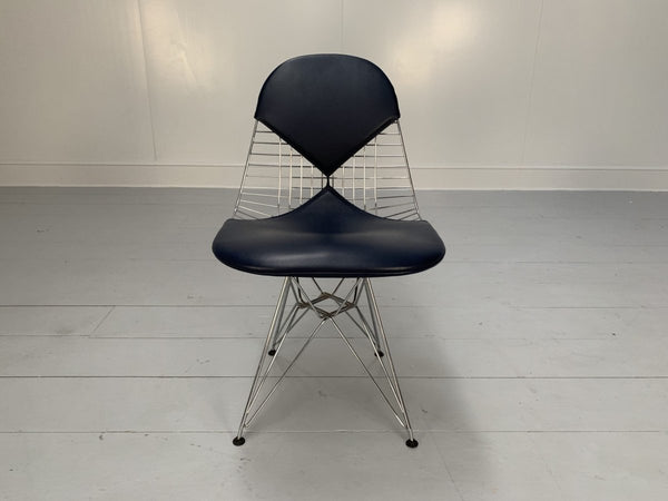 Vitra Eames DKR - 2 Bikini Chairs - In Navy Blue Premium Leather, Set of 6 @ REHAUS