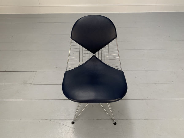 Vitra Eames DKR - 2 Bikini Chairs - In Navy Blue Premium Leather, Set of 6 @ REHAUS