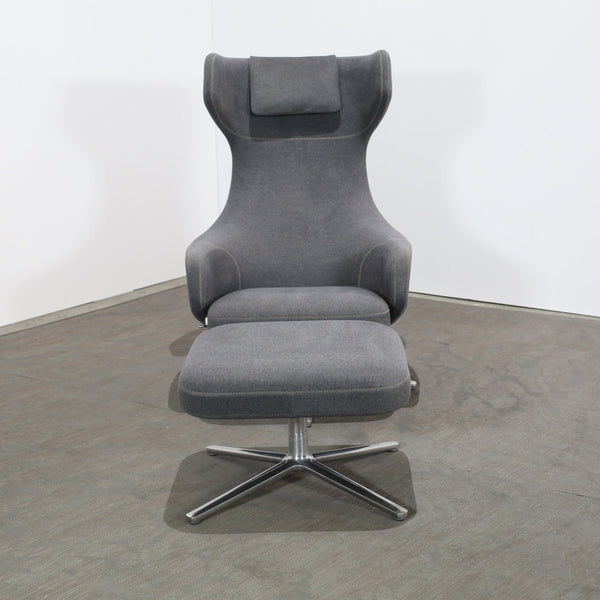 Vitra Grand Repos Lounge Chair & Footstool by Antonio Citterio @ REHAUS