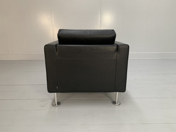 Vitra Park Armchair - In Jet Black Leather @ REHAUS
