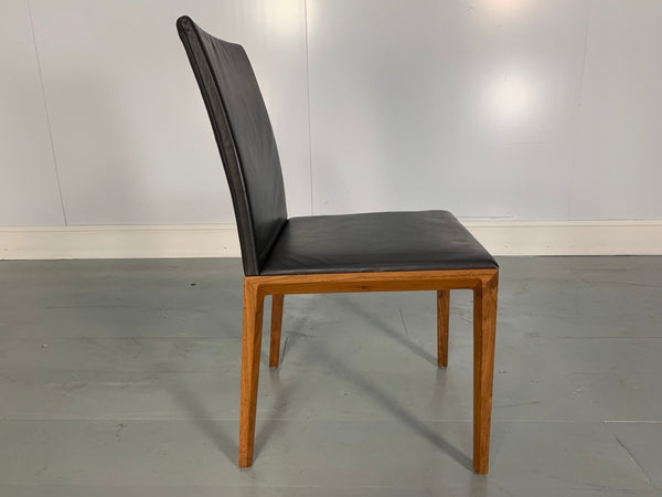 Walter Knoll Andoo 1100 Dining Chairs - In Dark Brown Leather & Walnut, Set of 10 @ REHAUS