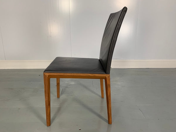 Walter Knoll Andoo Dining Chairs in Dark Brown Leather & Walnut, Set of 12 @ REHAUS