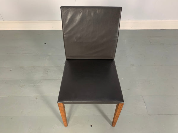 Walter Knoll Andoo Dining Chairs in Dark Brown Leather & Walnut, Set of 12 @ REHAUS