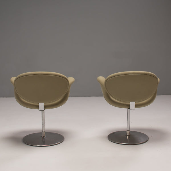 Artifort by Pierre Paulin Green Fabric Little Tulip Swivel Chair, Set of Three @ REHAUS