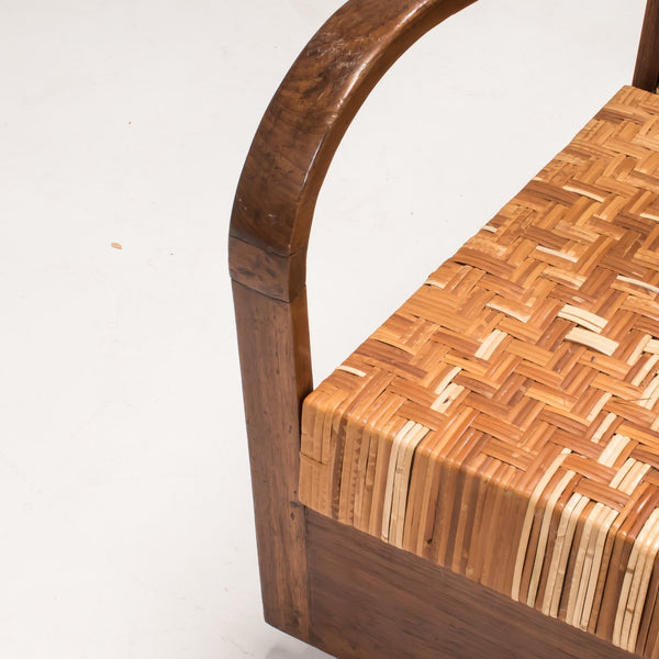 1920s Art Deco Teak & Cane Armchairs, Set of 2 - REHAUS - 1920's