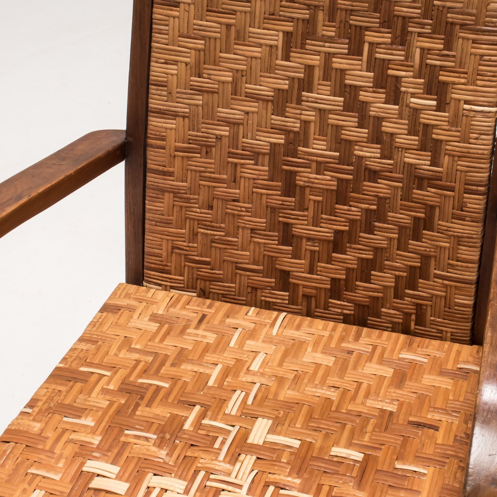 1920s Art Deco Teak & Cane Armchairs, Set of 2 - REHAUS - 1920's