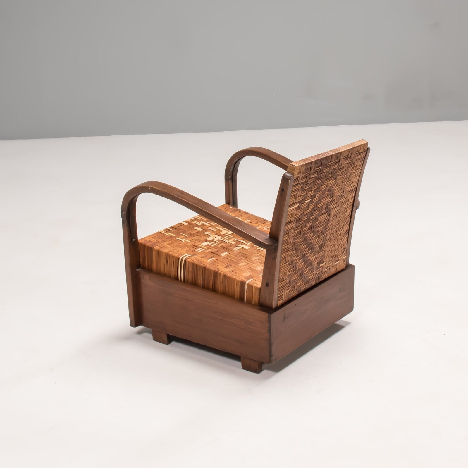 1920s Art Deco Teak & Cane Armchairs, Set of 2 - REHAUS - 1920's