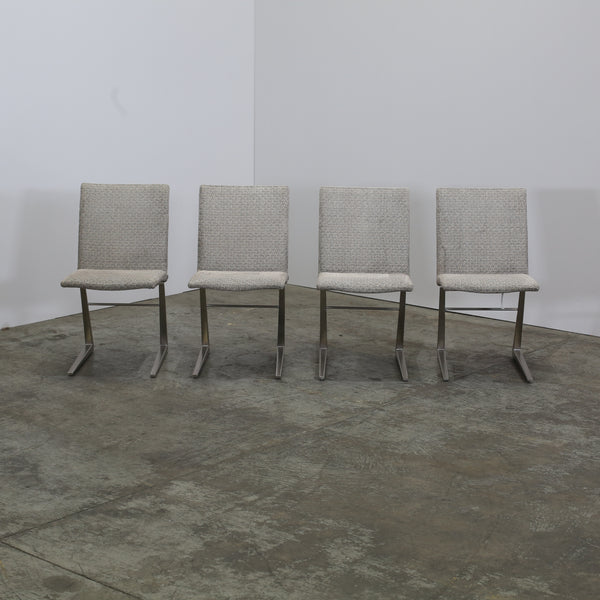 BoConcept Grey Leather Mariposa Dining Chairs, Set of Four