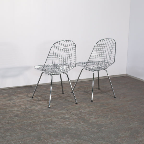 Vitra DKX Wire Chairs by Eames, Set of Two