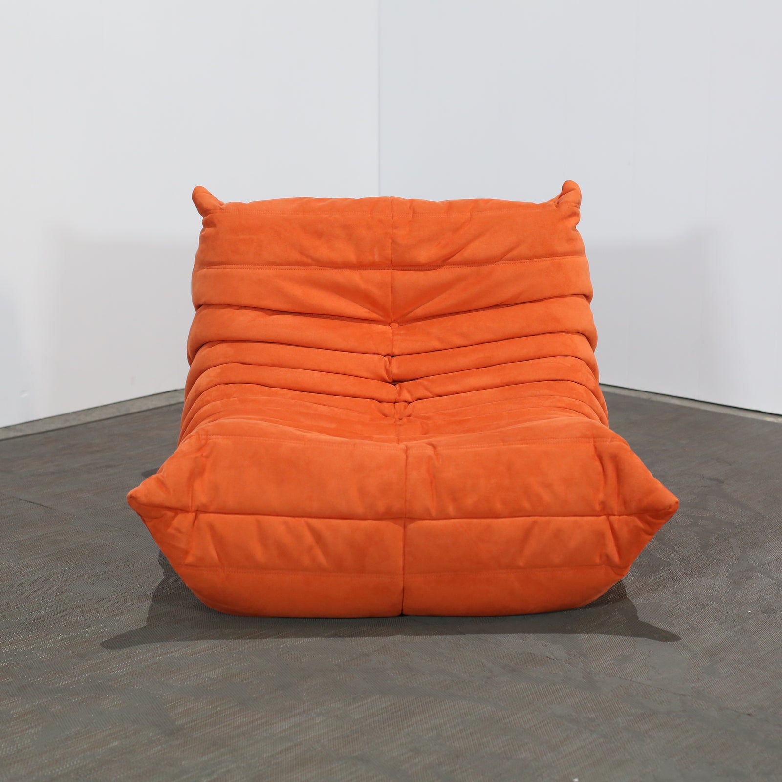 Ligne Roset Orange Modular Togo Sofa and Footstool by Michel Ducaroy, Set of Five