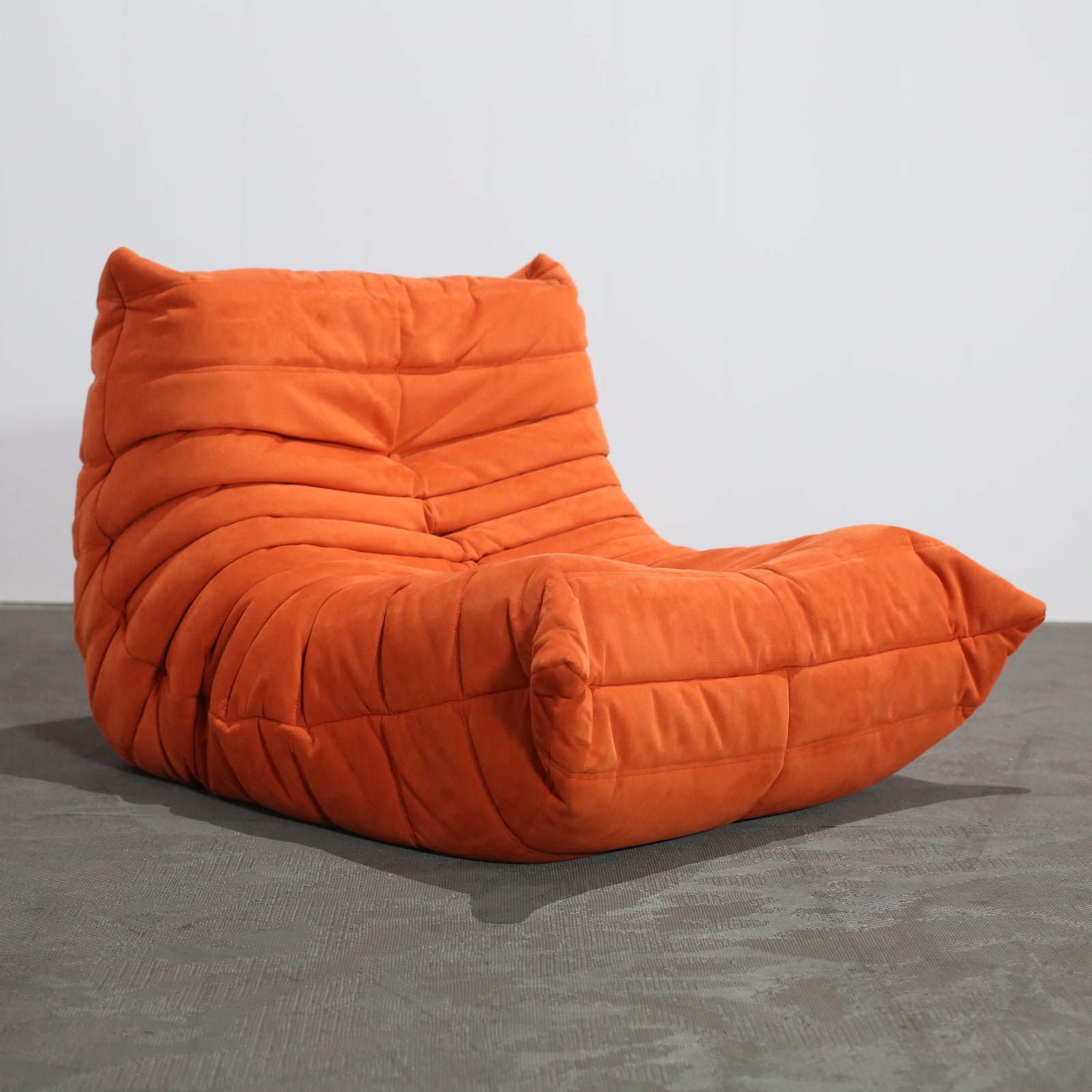 Ligne Roset Orange Modular Togo Sofa and Footstool by Michel Ducaroy, Set of Five