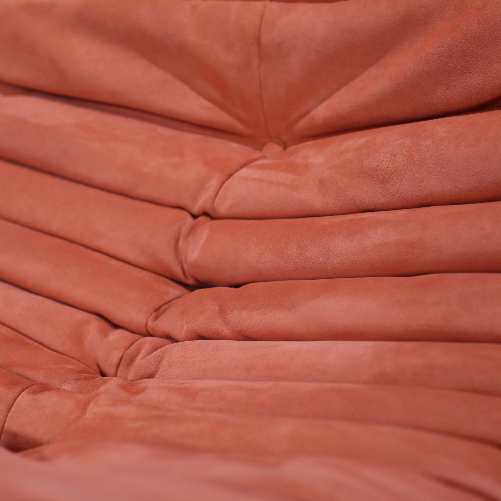 Ligne Roset Orange Modular Togo Sofa and Footstool by Michel Ducaroy, Set of Five