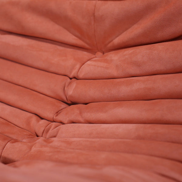 Ligne Roset Orange Modular Togo Sofa and Footstool by Michel Ducaroy, Set of Five