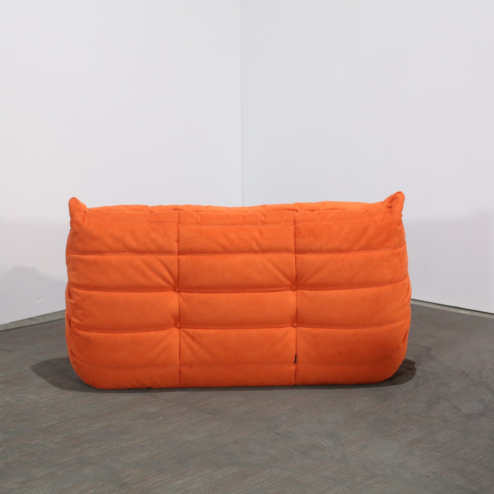 Ligne Roset Orange Modular Togo Sofa and Footstool by Michel Ducaroy, Set of Five