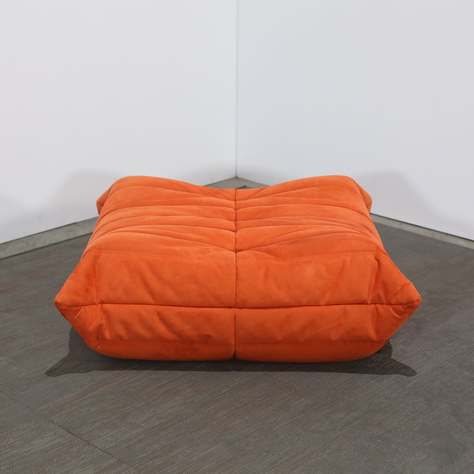 Ligne Roset Orange Modular Togo Sofa and Footstool by Michel Ducaroy, Set of Five