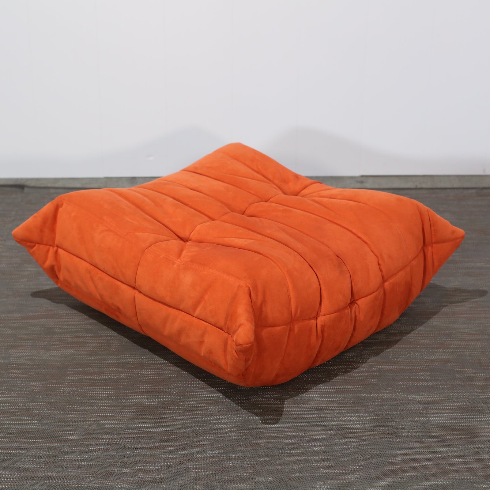 Ligne Roset Orange Modular Togo Sofa and Footstool by Michel Ducaroy, Set of Five