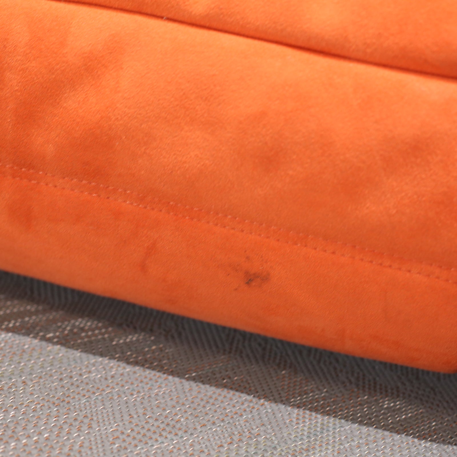 Ligne Roset Orange Modular Togo Sofa and Footstool by Michel Ducaroy, Set of Five