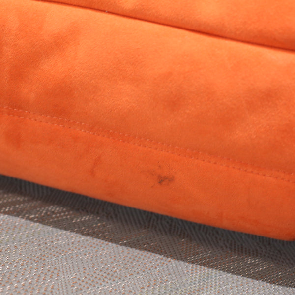 Ligne Roset Orange Modular Togo Sofa and Footstool by Michel Ducaroy, Set of Five