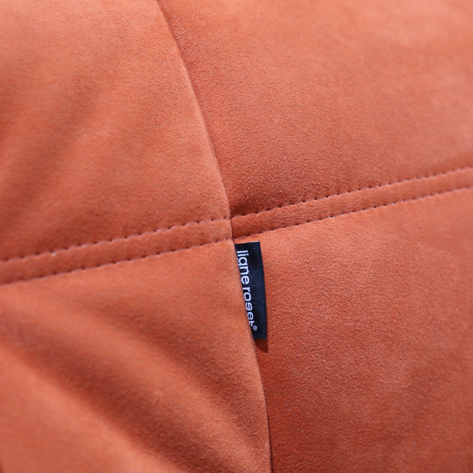 Ligne Roset Orange Modular Togo Sofa and Footstool by Michel Ducaroy, Set of Five