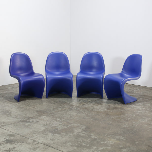 Mid-century Modern Blue Panton Chair by Verner Panton for Vitra, Set of Four