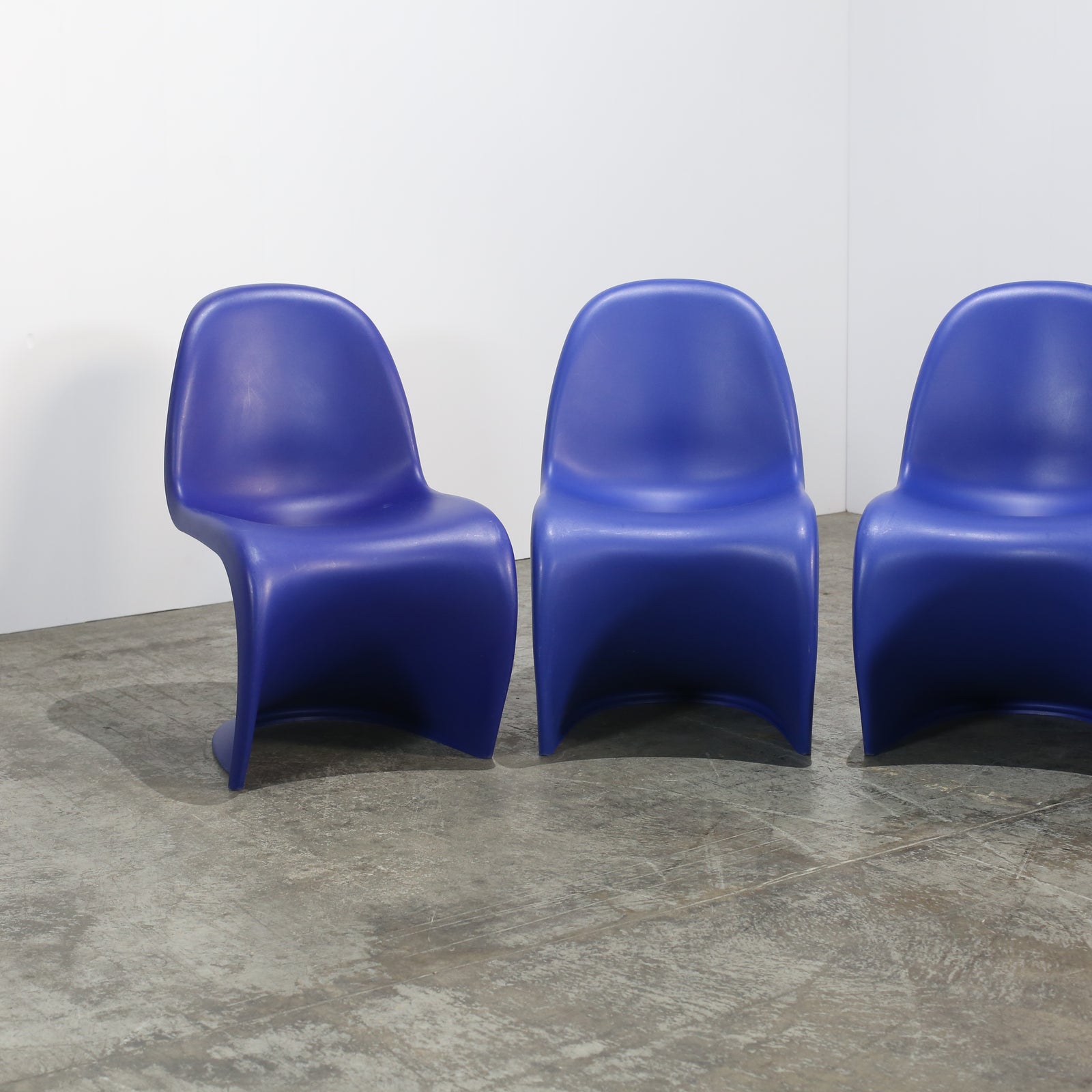Mid-century Modern Blue Panton Chair by Verner Panton for Vitra, Set of Four