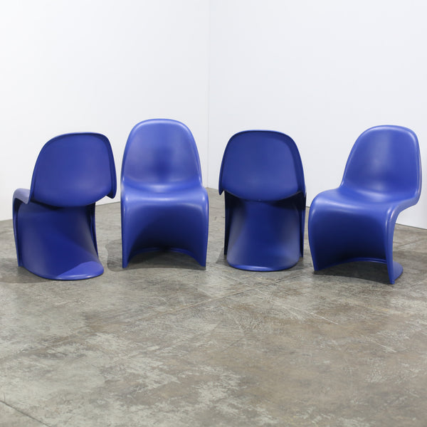 Mid-century Modern Blue Panton Chair by Verner Panton for Vitra, Set of Four