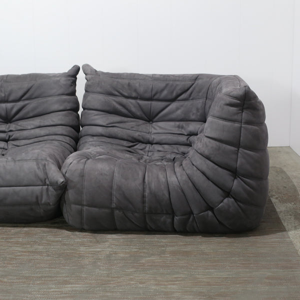 Ligne Roset Grey Corner and Three Seater Togos, Set of Two