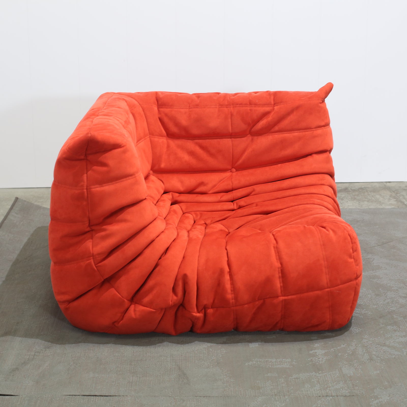 Ligne Roset Red Modular Togo Sofa and Footstool by Michel Ducaroy, Set of Five