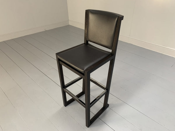 4 B&B Italia Musa SM46G Tall Bar Stool Chairs - In Dark Grey Kasia Leather, Set of 4 @ REHAUS