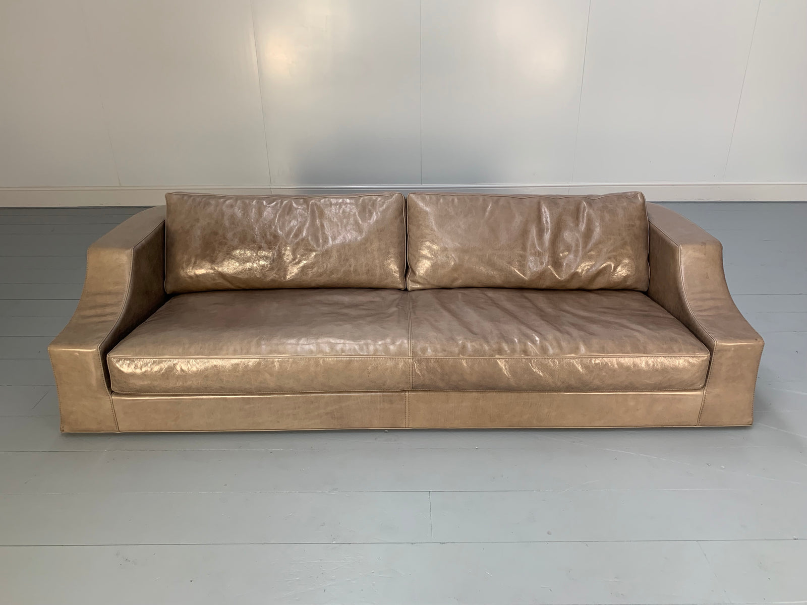 Baxter of Italy 4-Seat Sofa - In Grey Brown Tuscany Leather