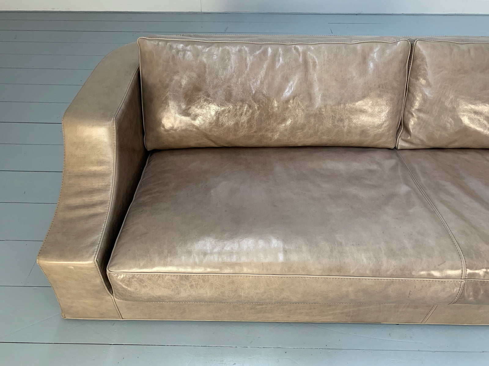Baxter of Italy 4-Seat Sofa - In Grey Brown Tuscany Leather