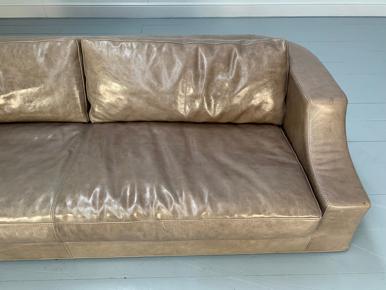 Baxter of Italy 4-Seat Sofa - In Grey Brown Tuscany Leather