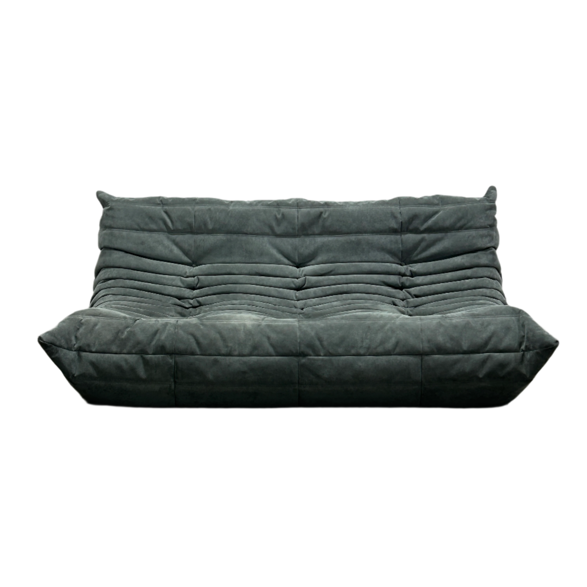 Ligne Roset Light Grey Three Seater Alcantara Togo Sofa by Michel Ducaroy