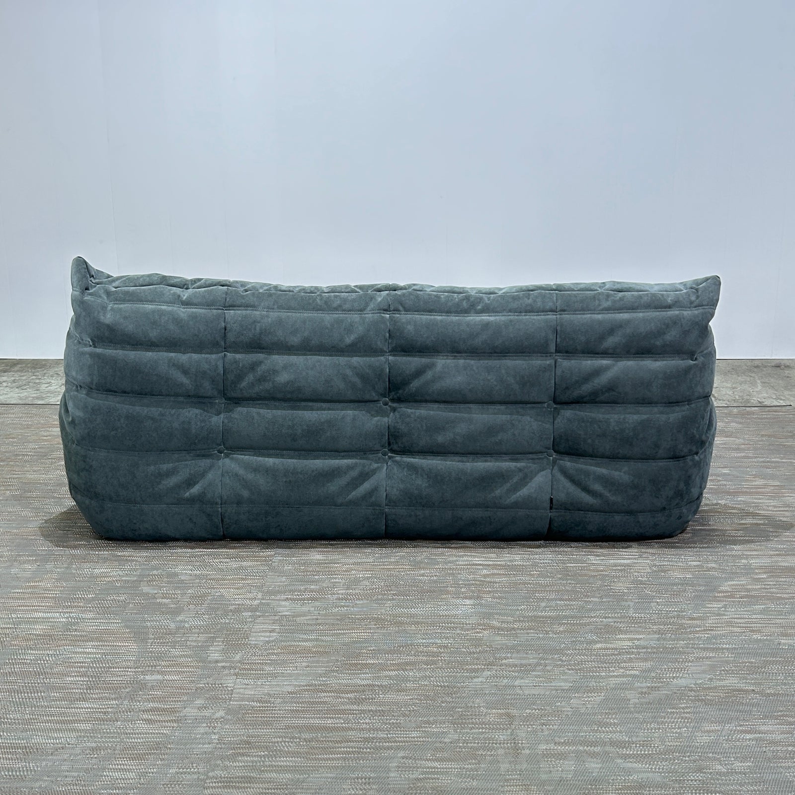 Ligne Roset Light Grey Three Seater Alcantara Togo Sofa by Michel Ducaroy