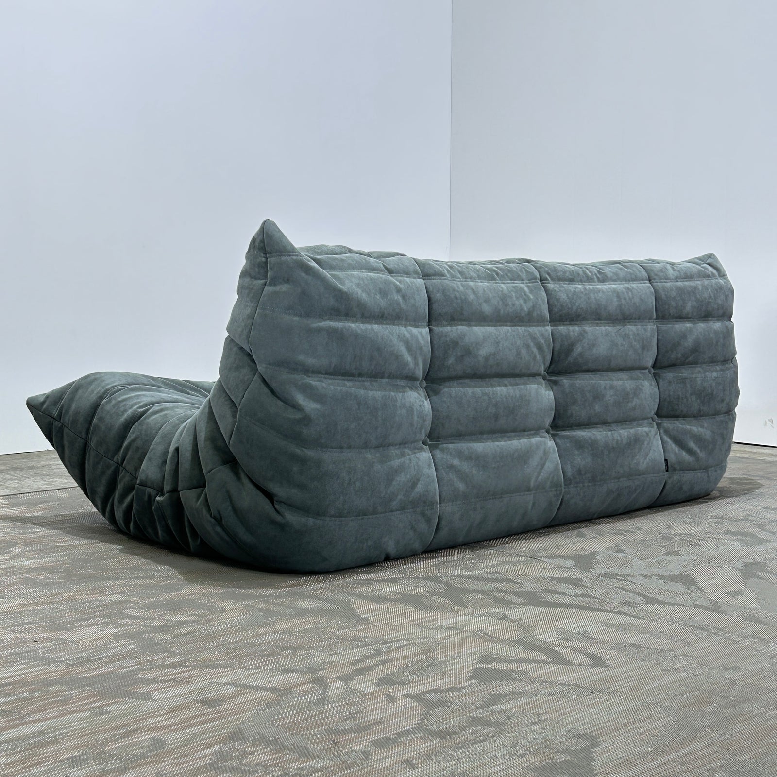 Ligne Roset Light Grey Three Seater Alcantara Togo Sofa by Michel Ducaroy