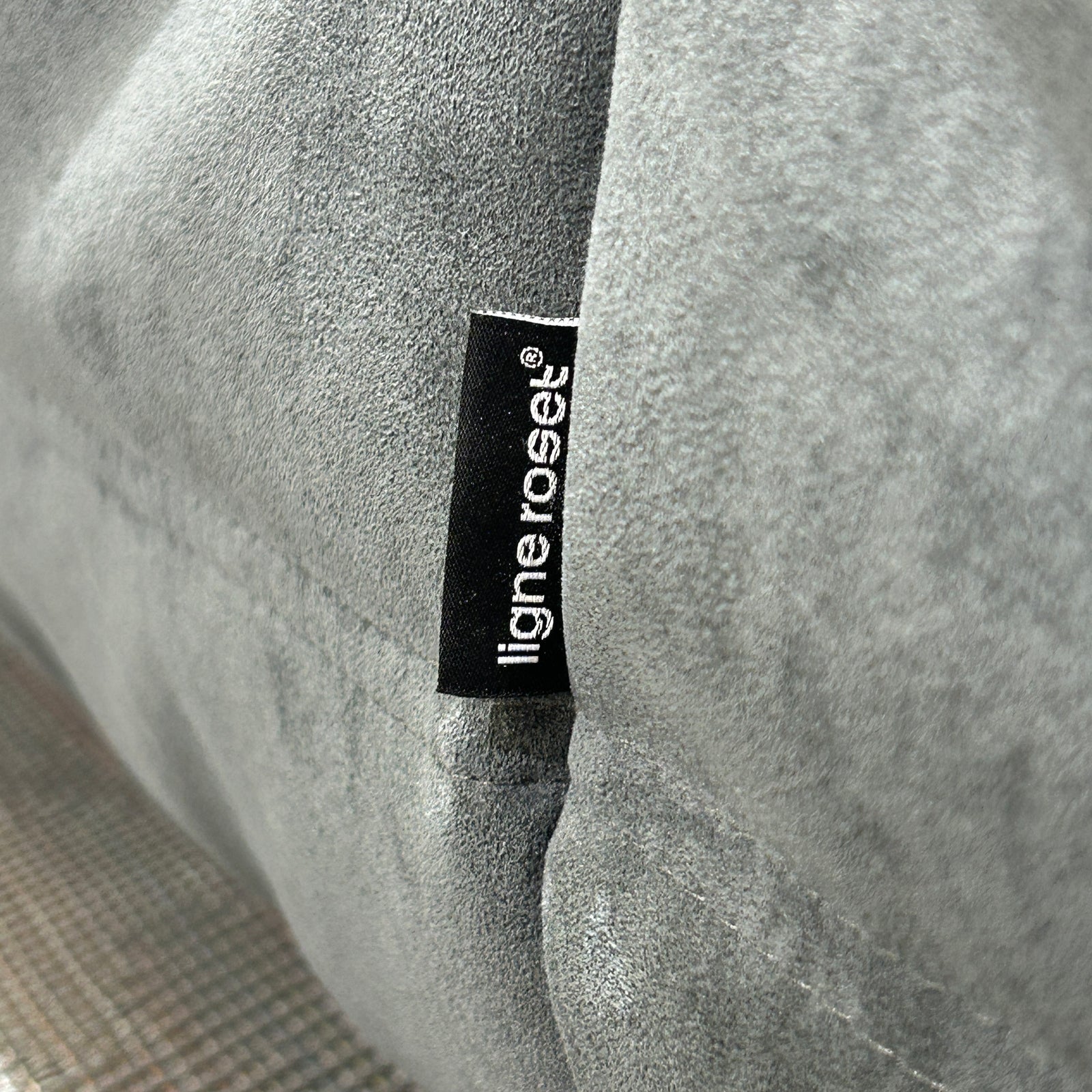 Ligne Roset Light Grey Three Seater Alcantara Togo Sofa by Michel Ducaroy