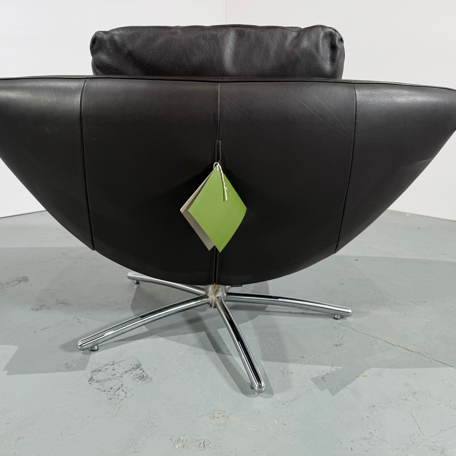 Label Gigi Leather Swivel Chair & Footstool by Gerard Van Den Berg