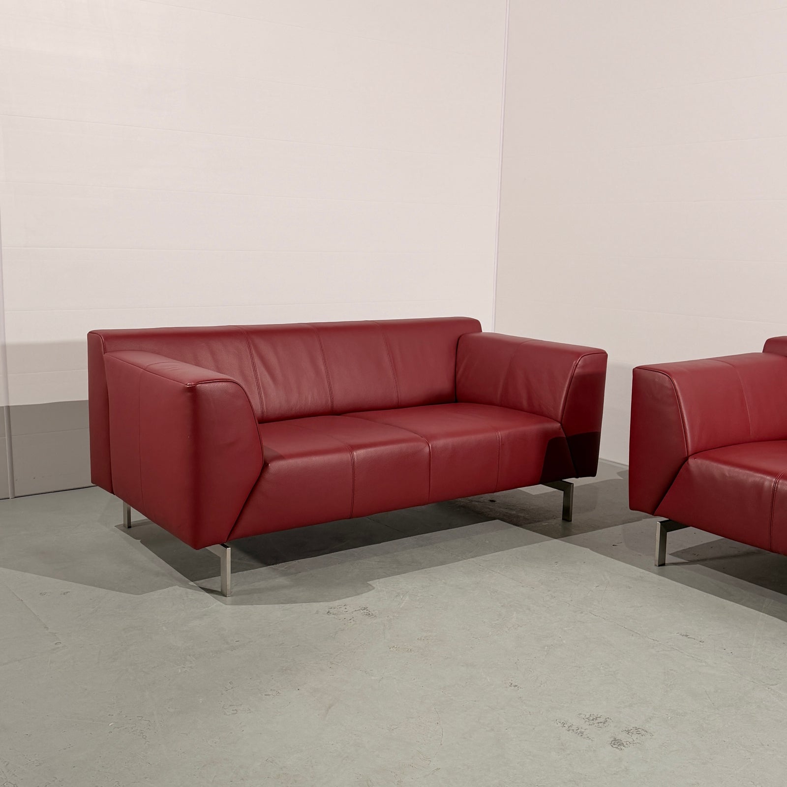 Rolf Benz Linea 318 Leather Sofas, Set of Two
